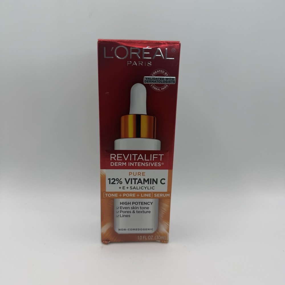 L’Oreal Revitalift Derm Intensives 12% Pure Vitamin C Serum 1 oz NEW